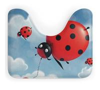 DWTJKMS Tappeto da bagno a forma di coccinella e nuvola, ad asciugatura rapida, assorbente, a forma di U, antiscivolo, per pavimento del bagno (50,8 x 40,6 cm)
