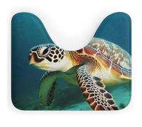 DWTJKMS Tappeto da bagno a forma di tartaruga marina, ad asciugatura rapida, assorbente, a forma di U, antiscivolo, per pavimento del bagno (50,8 x 40,6 cm)