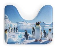 DWTJKMS Tappeto da bagno a forma di U, assorbente, ad asciugatura rapida, antiscivolo, a forma di pinguino, antartide, tappetino da bagno per pavimento del bagno (50,8 x 40,6 cm)