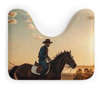 DWTJKMS Tappeto da bagno a forma di U con cowboys che cavalcano cavalli, ad asciugatura rapida, assorbente, tappetino da bagno antiscivolo per pavimento del bagno (50,8 x 40,6 cm)