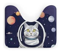 DWTJKMS Tappeto da bagno a forma di U con gatto in Spacess, ad asciugatura rapida, assorbente, tappetino da bagno antiscivolo per pavimento del bagno (50,8 x 40,6 cm)