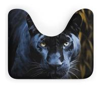DWTJKMS Tappeto da bagno a forma di U con pantera con occhi azzurri, ad asciugatura rapida, assorbente, antiscivolo, per pavimento del bagno (50,8 x 40,6 cm)