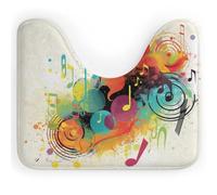 DWTJKMS Tappeto da bagno a tema musica astratta, ad asciugatura rapida, assorbente, a forma di U, tappetino da bagno antiscivolo per pavimento del bagno (50,8 x 40,6 cm)