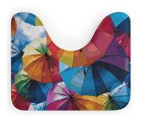 DWTJKMS Tappeto da bagno colorato a forma di ombrello, ad asciugatura rapida, assorbente, a forma di U, antiscivolo, per pavimento del bagno (50,8 x 40,6 cm)