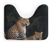 DWTJKMS Tappeto da bagno con leopardo africano su roccia, ad asciugatura rapida, assorbente, a forma di U, antiscivolo, per pavimento del bagno (50,8 x 40,6 cm)