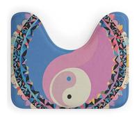 DWTJKMS Tappeto da bagno con motivo Yin Yang, ad asciugatura rapida, assorbente, a forma di U, antiscivolo, per pavimento del bagno (50,8 x 40,6 cm)