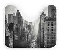 DWTJKMS Tappeto da bagno nero e bianco New York, ad asciugatura rapida, assorbente, a forma di U, antiscivolo, per pavimento del bagno (50,8 x 40,6 cm)