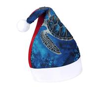 DWTJKMS Tartaruga marina blu cappello di Babbo Natale classico pelliccia cappello di Natale spesso cappello di Natale con paillettes divertente vacanza inverno cappello