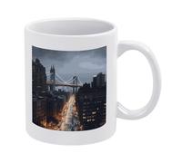DWTJKMS Tazza da caffè New York City in ceramica bianca con manico in porcellana novità tazza da tè con motivo stampato carino tazza da latte divertente tazze da caffè per uomini donne lavabile in