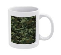 DWTJKMS Tazza da caffè verde militare mimetica tazza in ceramica bianca con manico in porcellana novità tazza stampa modello tazza da tè carino tazza da latte divertente tazze da caffè per uomini