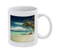 DWTJKMS Tazze da caffè tropicali in ceramica bianca con manico in porcellana novità tazza stampa modello tazza da tè carino tazza da latte divertente tazze da caffè per uomini donne lavabile in