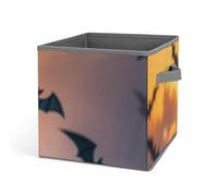 DWTJKMS The Black Cat Is Pacing on the Roof Cube Organizer Storage Bins Pieghevole Tessuto Spesso, Coperte, Vestiti, Scatola Portaoggetti Adatto per Casa Ufficio Guardaroba Abbigliamento Giocattoli