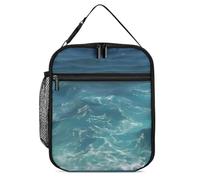 DWTJKMS The Blue Sea Borsa termica per il pranzo, a prova di perdite, per uomini e donne, con manico, riutilizzabile, isolata, per ufficio, lavoro, picnic