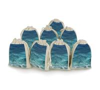 DWTJKMS The Blue Sea - Sacchetti regalo portatili, piccoli, con coulisse, riutilizzabili, in cotone e lino, per matrimoni, viaggi, ufficio, allenamento (unisex)