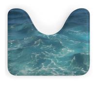 DWTJKMS The Blue Sea - Tappeto per WC, ad asciugatura rapida, assorbente, a forma di U, antiscivolo, per pavimento del bagno (50,8 x 40,6 cm)