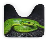 DWTJKMS The Green Snake - Tappeto per WC, ad asciugatura rapida, assorbente, a forma di U, antiscivolo, per pavimento del bagno (50,8 x 40,6 cm)