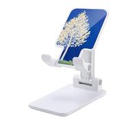 DWTJKMS The White Tree - Supporto per telefono cellulare, pieghevole, regolabile in altezza, portatile, supporto per cellulare, da scrivania, adatto a tutti gli smartphone, colore: bianco