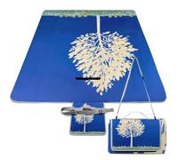 DWTJKMS The White Tree - Tappetino da picnic pieghevole, impermeabile, con borsa per la spesa, 147,3 x 147,3 cm, coperta da campeggio per spiaggia, parco, viaggi