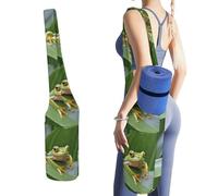 DWTJKMS Tree Frog - Borsa per tappetino da yoga per bambini, in tela resistente, con tasca per bottiglia d'acqua e tasca inferiore bagnata, adatta alla maggior parte dei tappetini da yoga