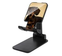 DWTJKMS Un simpatico bassotto supporto per telefono cellulare, pieghevole, regolabile in altezza, portatile, supporto per cellulare da scrivania, adatto a tutti gli smartphone, stile nero