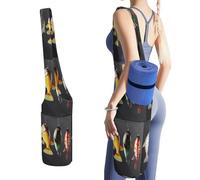 DWTJKMS Vari tipi di esche da pesca borsa per tappetino da yoga, borsa portaoggetti in tela resistente con tasca per bottiglia d'acqua e borsa bagnata inferiore, adatta alla maggior parte dei