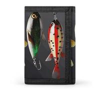 DWTJKMS Vari tipi di esche da pesca portafoglio minimalista da uomo sottile a tre ante portafogli alla moda moderno portafoglio antifurto per carte e contanti