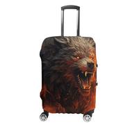 DWTJKMS Wild Wolf in the Fire, copertura per valigia, semplice e generosa, antipolvere, lavabile, resistente ai graffi, per valigie da 48-81 cm, Stile:, L, Custodia per bagagli