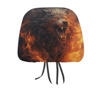 DWTJKMS Wild Wolf in the Fire - Coprisedile per auto, regolabile, riutilizzabile, accessorio per interni auto, 1 pezzo, stile vintage, per la maggior parte delle auto