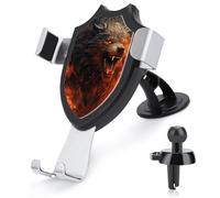 DWTJKMS Wild Wolf in The Fire - Supporto universale per telefono cellulare, per tutti gli smartphone e i modelli di auto (nero)