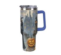DWTJKMS Witches - Bicchiere in acciaio inox da 1,18 l, a prova di perdite, grande capacità, con manico, cannuccia a doppia parete, isolamento sottovuoto, riutilizzabile, mantiene freddo o caldo in