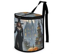 DWTJKMS Witches Car Trash Can con coperchio Grande capacità Appeso Auto Trash Bin a prova di perdite Impermeabile Cestino della spazzatura Auto Must Haves Accessori interni