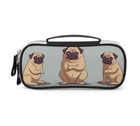 DWTJKMS Yoga Pug Borsa di Trucco In Pelle Portatile Piccolo Organizzatore Cosmetico Impermeabile Toiletry Borse Pennelli Matite E Viaggio Trucco Accessori