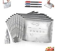 DWTYQN Borse Di Stoccaggio Sigillabili In Alluminio Riutilizzabili, Borse Di Stoccaggio In Alluminio Per Il Congelatore, Conservazione Alimentare Per Verdure, Frutta, Carne(L,10)