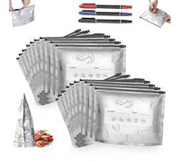 DWTYQN Borse Di Stoccaggio Sigillabili In Alluminio Riutilizzabili, Borse Di Stoccaggio In Alluminio Per Il Congelatore, Conservazione Alimentare Per Verdure, Frutta, Carne(L,20)