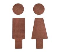 DWUENT Cartello per porta WC, cartello per porta WC, cartello per porta del WC, eccentrico cartello per porta - 11 x 4 cm - Materiale legno di bosso rosso marrone - 1 pezzo