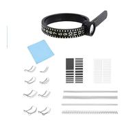 DWUENT Regolatore di misura per anelli sciolti, ridimensionatore con kit da 16 pezzi (nero) - 8 larghezze e 4 misure molle, include strumento di misura, stringitori in silicone, regolatori EVA