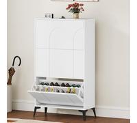 DWVO Scarpiera con 3 alette, colore bianco, scarpiera aderente, per ingresso, corridoio