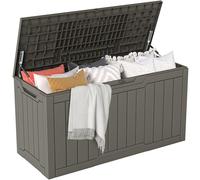DWVO Scatola portaoggetti da giardino per esterni, 300 l, 115 x 46,8 x 58 cm, impermeabile, con serratura sicura, maniglie per il trasporto laterali, resistente a tutte le intemperie, scatola in