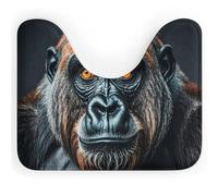 DWVSFJM A Gorilla - Tappeto da bagno a forma di U, 40,6 x 50,8 cm, assorbente, ad asciugatura rapida, antiscivolo, facile da pulire, per vasca da bagno e lavandino