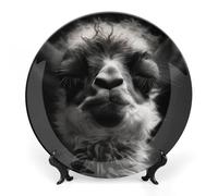 DWVSFJM A Little Cammello Stampa Bone China Piatto Decorativo Con Espositore Piatto Decorativo Ceramica Porcellana Piatto Rotondo Cena Artigianato Artigianato Per Decorazione Da Parete 17,8