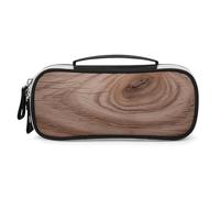 DWVSFJM Astuccio in pelle PU Custodia per matite portatile impermeabile con cerniera in legno a grana di matita per forniture per ufficio borsa per trucco