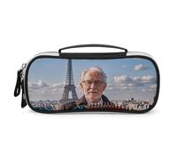 DWVSFJM Astuccio in pelle PU impermeabile borsa per trucco portatile con cerniera musicisti e strumenti astuccio per matite per forniture per ufficio borsa per trucco