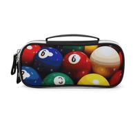 DWVSFJM Astuccio in pelle PU impermeabile portatile per trucco con cerniera a colori da biliardo astuccio per matite per forniture per ufficio borsa per trucco