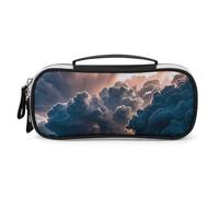 DWVSFJM Astuccio per matite in pelle PU Borsa per il trucco portatile impermeabile con cerniera Magnifico Rainstorm Cloud Pencil Pouch per forniture per ufficio borsa per trucco