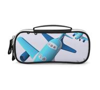 DWVSFJM Astuccio per matite in pelle PU Borsa per trucco portatile impermeabile con cerniera Aereo Matita Pouch per forniture per ufficio Borsa per trucco