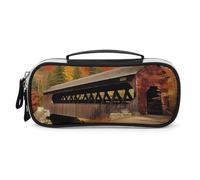 DWVSFJM Astuccio per matite in pelle PU Borsa per trucco portatile impermeabile con cerniera Albany coperta Bridge Pencil Pouch per forniture per ufficio borsa per trucco