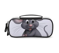DWVSFJM Astuccio per matite in pelle PU borsa per trucco portatile impermeabile con cerniera animali grigi astuccio per forniture per ufficio borsa per trucco