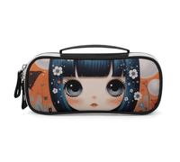 DWVSFJM Astuccio per matite in pelle PU Borsa per trucco portatile impermeabile con cerniera Anime Immagini Astuccio per matite per forniture per ufficio Borsa per trucco