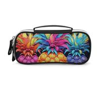 DWVSFJM Astuccio per matite in pelle PU Borsa per trucco portatile impermeabile con cerniera Astuccio colorato ananas per forniture per ufficio borsa per trucco