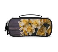DWVSFJM Astuccio per matite in pelle PU Borsa per trucco portatile impermeabile con cerniera Bouquet di narcisi astuccio per forniture per ufficio borsa per trucco